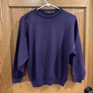 Vintage 80s 90s Murray Bros Hawick Scotland Purple Knit Sweater. Medium